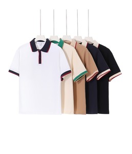 Polo de manga corta para hombre, de piqué, 240GSM, suave, con cuello ribeteado, estilo académico <span class=keywords><strong>japon</strong></span>és minimalista, corte relajado, para marca de ropa personalizada - Product Image 1