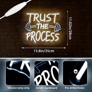 Trust The Process Letreros Neon LED dimmable USB powered ambient <b>light</b> store <b>window</b> decoration <b>light</b> street indicator <b>light</b> 5V - Product Image 1