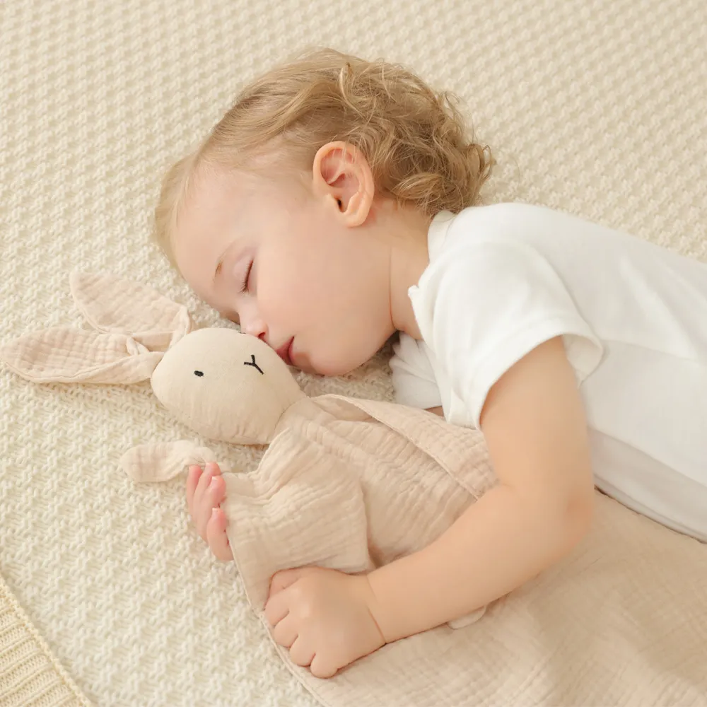 Logotipo personalizado Lovey Segurança Algodão Calmante Bebê Presente Newboorn Bebê Infantil Comforter Cobertor Brinquedo
