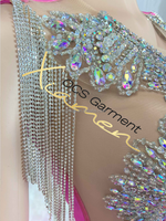 Robes de Soirée de Bal Longues Rose à Strass Élevés Ocstrade 2024 Robes Maxi Femme