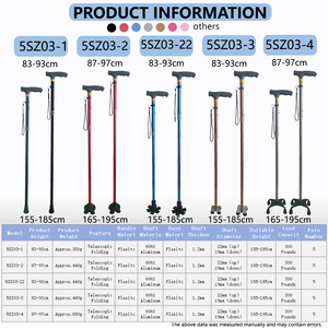 男性と女性のための折りたたみ式歩行杖、調節可能、頑丈、全地形対応、高齢者と大人のための折りたたみ式杖 - Product Image 4