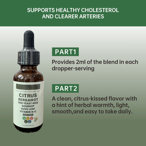 Gotas Líquidas de Bergamota Cítrica Orgánica de Marca Propia con Extracto de Guanábana y Arroz de <span class=keywords><strong>Levadura</strong></span> <span class=keywords><strong>Roja</strong></span> <span class=keywords><strong>para</strong></span> Adultos, Apoyo al <span class=keywords><strong>Colesterol</strong></span> - Product Image 4