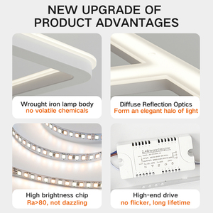 Lampadario a sospensione a LED in ferro con principio di riflessione diffusa semplice per interni - Product Image 5