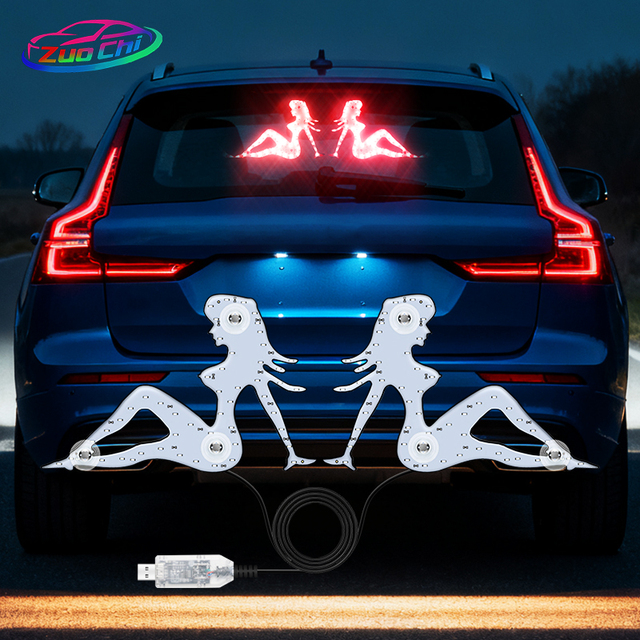 New Car Accessories Auto Parts LED Decorative Lights Beauty Sitting Girl Lady Led Light with Usb for Auto Vehicle Light Truck