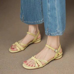 Sandalias de Verano para Mujer, Negras, con Suela Gruesa, de Una Sola Tira, que Aumentan la Altura, Versátiles, Antideslizantes, para Exteriores, Novedad 2026 - Product Image 2