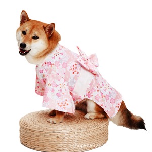 Human-Pet Integration Japanese Kimono Style Pet <b>Clothes</b> Red Crane Motifs Winter <b>For</b> Dogs And <b>Cats</b> - Product Image 4