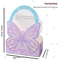 Boîte à fleurs portable en forme de papillon pour la fête des mères et la Saint-Valentin, bouquet imperméable, fleurs fraîches, décoration de gâteau, emballage, nouveau blanc