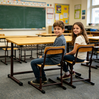 Chaise de bureau scolaire, mobilier pour étudiants, ensemble bureau et chaise réglables en hauteur, ensembles scolaires, table en bois pour salle de classe avec rangement