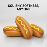 Jouets Squishy Anti-stress en Mousse PU Souple à Remontée Lente, Forme Hot Dog avec Tourbillon de Moutarde, pour Bureau