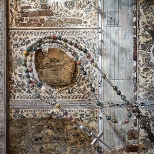 14K Gold Plated Virgin Mary Guadalupe <strong>Rosary</strong> Necklace San Judas Tadeo with Cross Zircon Oro Laminado <strong>Christian</strong> Wholesale - Product Image 3