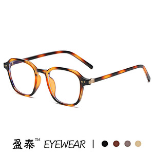 กรอบแว่นตาทรงกลมซุงเจียวัสดุ PC ป้องกันแสงสีฟ้า สำหรับทุกเพศ ขนาดกลาง สีนมชา - Product Image 4