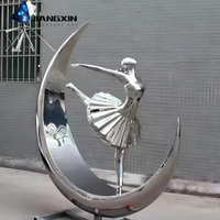 Sculpture de Danseuse en Acier Inoxydable Personnalisée, Statue d'Art Métallique Moderne pour Décoration Intérieure et Extérieure