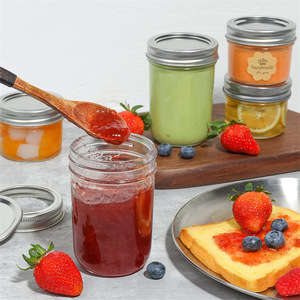 Vente en gros d'usine 50ml 200ml 400ml 500ml 1000ml Pots en verre cylindriques transparents vides pour le stockage du miel, des cornichons, de la purée, de la <span class=keywords><strong>confiture</strong></span> - Product Image 2