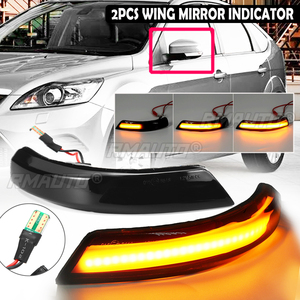ไฟเลี้ยวแบบไหล 2 ชิ้น ไฟ LED ติดกระจกมองข้าง ไฟเลี้ยวแบบไดนามิก สำหรับรถฟอร์ด โฟกัส Mk2 Mk3 08-16 มอนเดโอ Mk4 - Product Image 1