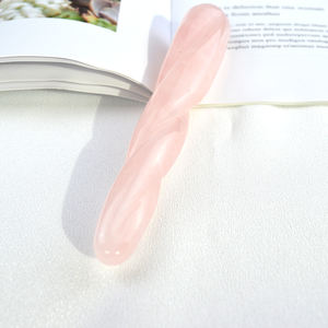 Bacchetta da massaggio al quarzo rosa con bastoncino da massaggio in cristallo per meditazione di guarigione energetica le donne si rilassano con il bastoncino da massaggio Yoni - Product Image 4