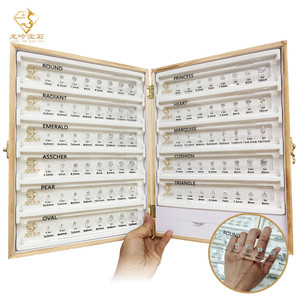 أدوات قياس خواتم الألماس من Junyuan Jewelry، الأكثر مبيعًا، بـ 11 شكلًا من الأحجار الكريمة من الزركونيا المكعبة ذات البريق العالي، مقاس 5 مم - 11 مم - Product Image 3