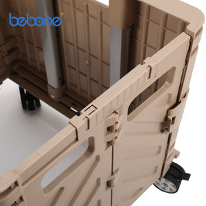 त्वरित गाड़ी ढहने वाले रोलिंग क्रेट व्हील फोल्डेबल टोकरी 80 एलबीएस क्षमता भारी शुल्क प्लास्टिक बैठने वाली ट्रॉली गाड़ी - Product Image 5