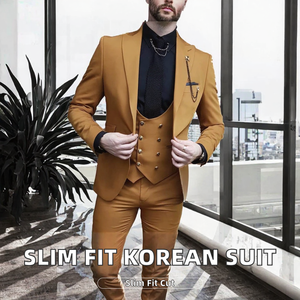 2026 Men's Brown 3 Piece Suit Slim Fit Tuxedo <b>Blazer</b> Vest Pants Formal Wedding Party Prom Groom Custom Suit <b>Set</b> Luxury Menswear - Product Image 2