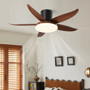 Modern 5 Blade Outdoor <b>Ceiling</b> Fan with LED <b>Light</b> Plastic DC Motor <b>Remote</b> <b>Control</b> 5000K Daylight Flush Mount - Product Image 2