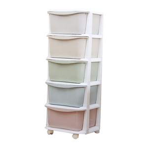 Factory wholesale plastic multi-layer shelf drawer type children's toy storage cabinet
