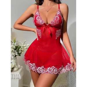 Skin-Friendly All-Season Sexy Women's <b>Lingerie</b> Sheer Mesh Bodysuit Alluring Erotic Underwear in One Size - Product Image 3