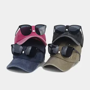 Denim Sun Hat Summer Outdoor Wholesale Adjustable Snapback Curve Brim Sports Cap 6 Panel Women Custom Baseball Cap with Glasses