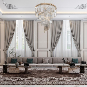 ชุดโซฟาสไตล์อาหรับ Majlis โซฟาแบบแบ่งส่วนผ้ากำมะหยี่หรูหราปรับแต่งได้ทันสมัย - Product Image 3