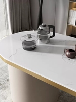 Bureau en marbre de style nordique moderne et luxueux pour le bureau et la maison, bureau d'ordinateur en acier inoxydable