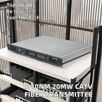 Modulasi Langsung Efisiensi Tinggi 1310nm/1550nm 20mw CATV DFB Laser Desain Modular Catu Daya Ganda Pemancar Serat Optik
