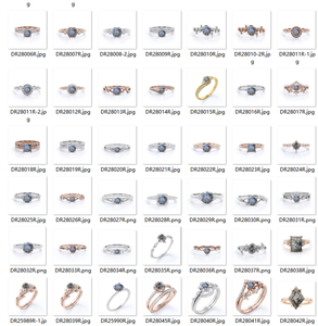 Servicio personalizado antiguo Halo corte redondo sal y pimienta diamante Split Shank <span class=keywords><strong>Pave</strong></span> anillos de compromiso para mujeres Moissanite - Product Image 3