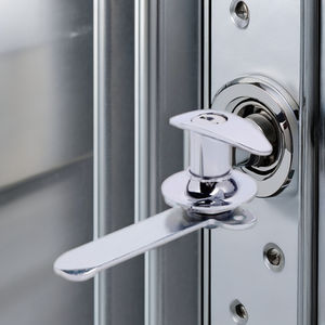 Haitan-Cerradura de armario de aleación de zinc, cerradura de puerta de panel de 70mm con fondo de 60mm/50mm, acabado blanco industrial, llave de bloqueo - Product Image 2