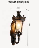 Lampe murale extérieure LED de luxe de haute qualité, 22 pouces, certifiée étanche, en aluminium, pour villa, couloir, jardin