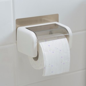 Dispenser di fazzoletti di plastica a parete portarotolo di carta igienica <span class=keywords><strong>da</strong></span> bagno con ripiano e coperchio in scatola di fazzoletti - Product Image 3