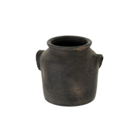 Grand pot de fleurs décoratif vintage en terre cuite, fait main, sculpté à la main, pour jardin, avec trou de drainage, écologique, durable, autoportant