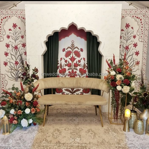 イスラム教徒のインドの格安高級ウェディング用白いPVC製曲線型ウェディング背景スタンド、イベント用背景が販売中 - Product Image 2