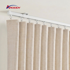 ARODDY Rail de rideau économique de 216 cm pour fenêtre en <span class=keywords><strong>baie</strong></span>, avec œillets, accessoires de luxe réglables et cordons, vente en gros - Product Image 1