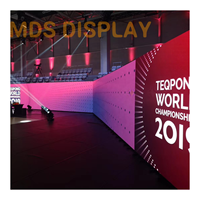 Nouvel écran LED flexible et portable MDS pour événements, modules P1.56-P4, mur vidéo animé, affichage de bienvenue pour magasins de détail et centres commerciaux