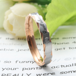 Titanium Steel <b>Couple</b> <b>Ring</b> Letter Engraved Wedding Band Unisex Stainless Steel Jewelry 23009 - Product Image 2