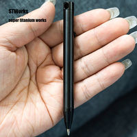 Stylo à bille à action par culbuteur en titane noir couleur métal avec usinage CNC et électroérosion par fil