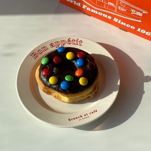 Lelyi – assiette à dessert en céramique, simple, avec lettres, pour blogueurs ins coréens avec le même bon goût - Product Image 6