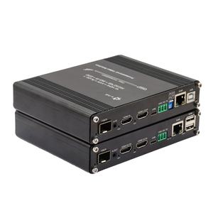 Extenseur de fibre <span class=keywords><strong>HDMI</strong></span> 4K 60Hz avec KVM, 20 km par module SFP LC SMF, prend en charge la double sortie <span class=keywords><strong>HDMI</strong></span>, RS232, <span class=keywords><strong>Ethernet</strong></span> 10/100M, audio, EDID, IR - Product Image 1