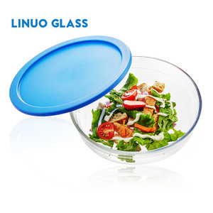 Linuo 2024 Hot Bán bán buôn bếp lò tấm tròn phục vụ bakeware Set cao Borosilicate Glass Baking món ăn chảo - Product Image 1