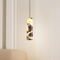 Petit lustre design table de chevet de chambre à coucher led suspendu Marbre lumineux table d'îlot d'entrée de luxe