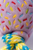 YAOYUE Durab Balloon Plush Dog Cotton Rope Tug Toy Braided Rope Knot Tassel Interactive Festive Sprinkle Pet Chew Toy