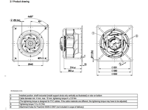 Ventilateur centrifuge à pales courbées en arrière haute efficacité ebm-papst K3G500-RA28-03 EC pour ventilation industrielle HVAC - Product Image 4