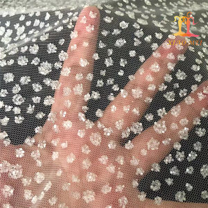 Tela <span class=keywords><strong>de</strong></span> encaje <span class=keywords><strong>de</strong></span> tul para <span class=keywords><strong>vestido</strong></span> <span class=keywords><strong>de</strong></span> <span class=keywords><strong>moda</strong></span>, brillante, elegante, con pegamento, nuevo estilo - Product Image 2