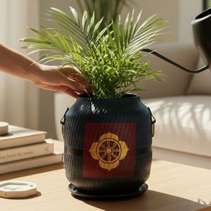 Pot de fleurs décoratif fait main |   Pot de fleurs artistique pour la décoration intérieure et extérieure de la maison et du jardin - Product Image 1