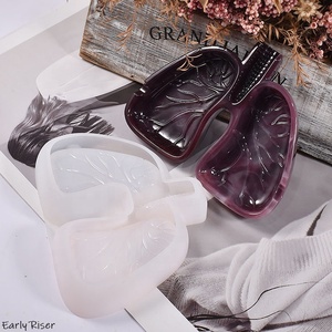 Arly Riser แม่พิมพ์ซิลิโคนที่เขี่ยบุหรี่โมเดล<span class=keywords><strong>ปอด</strong></span>คริสตัลแบบไม่สม่ำเสมอกล่องเก็บเครื่องประดับเรซินอีพ็อกซี่แม่พิมพ์หล่อ - Product Image 4