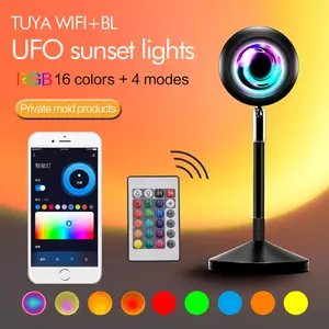 6W Tuya Wifi Sunset Light Smart Voice Control Live Stream RGB Bulb Work With Smart Life Google Assistant Alexa