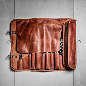 Customized outdoor <b>BBQ</b> <b>tool</b> bag/picnic bag, leather grill set, <b>tool</b> bag/storage bag, foldable roll bag - Product Image 2